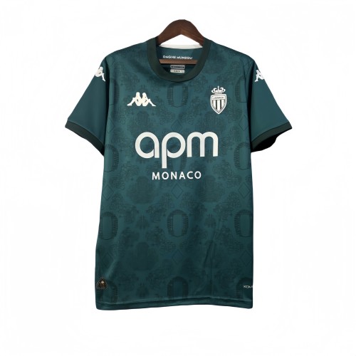 2025-26 Mens  AS Monaco Third away green soccer Jersey
