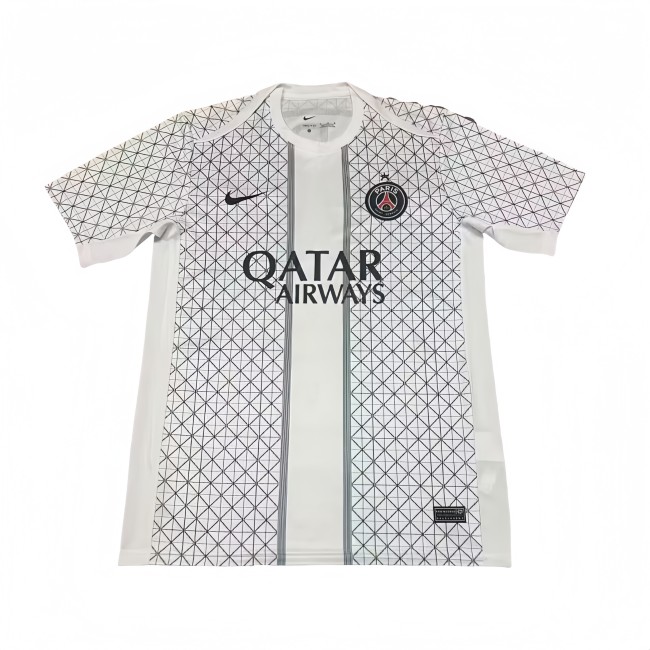 2025-26 Mens PSG Paris Pre match uniform white soccer jersey