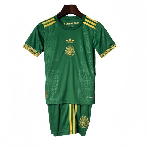 2025-26  Mexico Kids Golden Cup Green Soccer Jersey