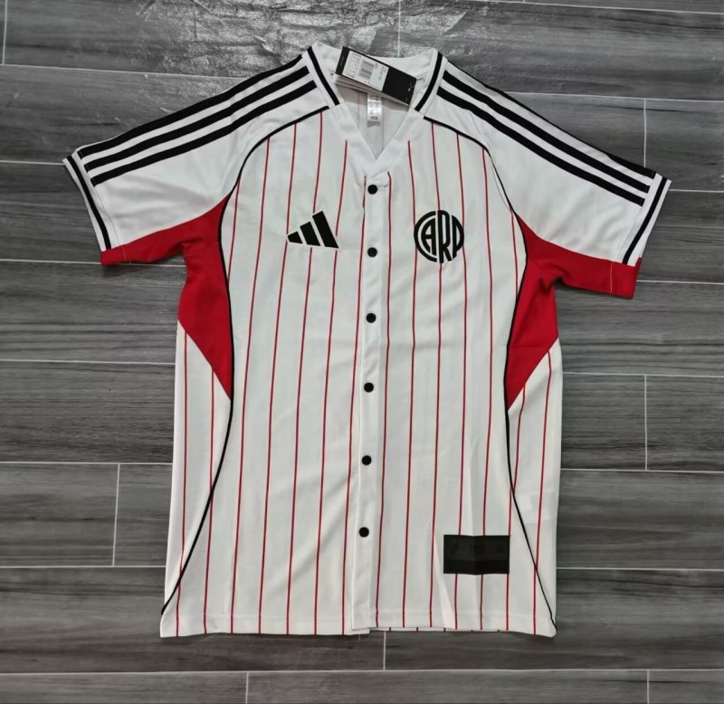2025-26 Mens River Plate white baseball uniform Jersey