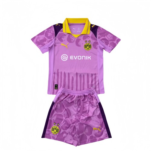 2025-26 KIDS Borussia Dortmund goalkeeper pink soccer Jersey