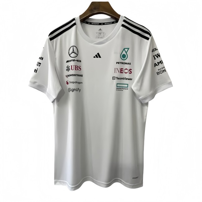 2025 F1 Mercedes White Polo Racing Suit