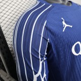 2024-25 Mens PSG Fourth away  blue Player Long sleeve Soccer Jersey
