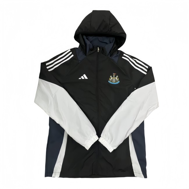 2025-26 Mens Newcastle black hoodie windbreaker