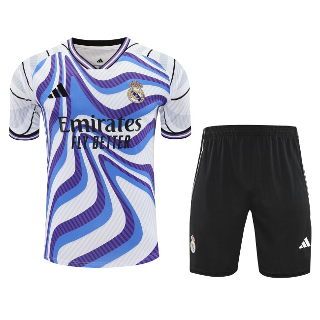 2025-26 Mens Real Madrid White purple  Training Short Suit