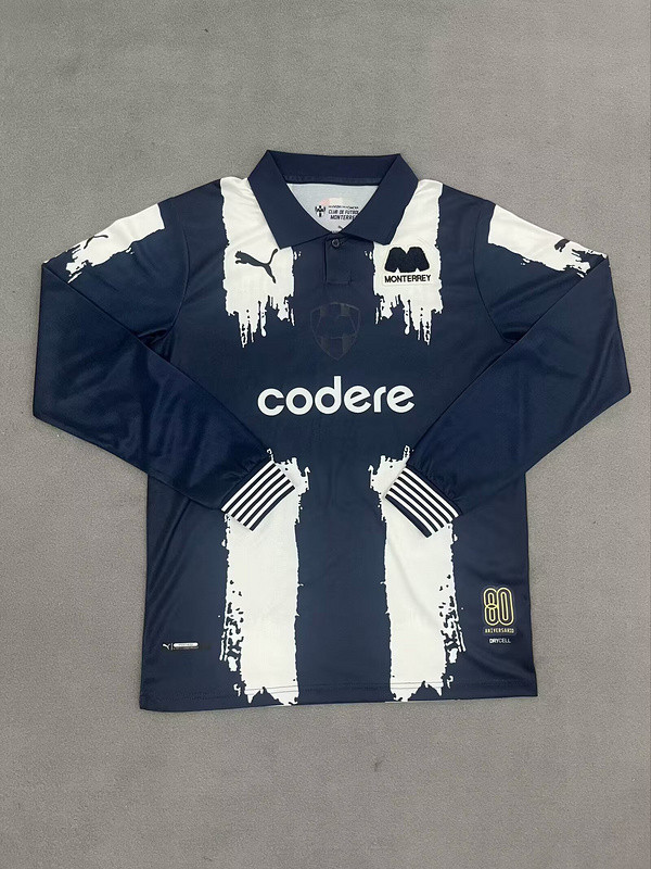 2025-26 Mens Monterrey  Home  Long Sleeve  Soccer Jersey