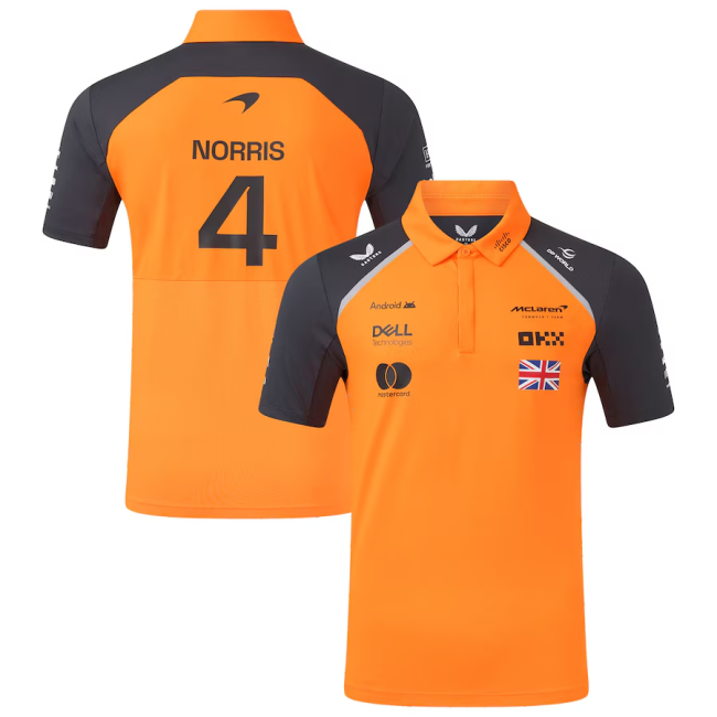 2025 McLaren NORRIS #4 Polo Yellow Racing Suit