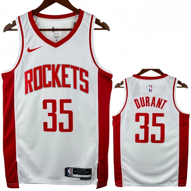 22-23 ROCKETS DURANT #35 White Top Quality Hot Pressing NBA Jersey
