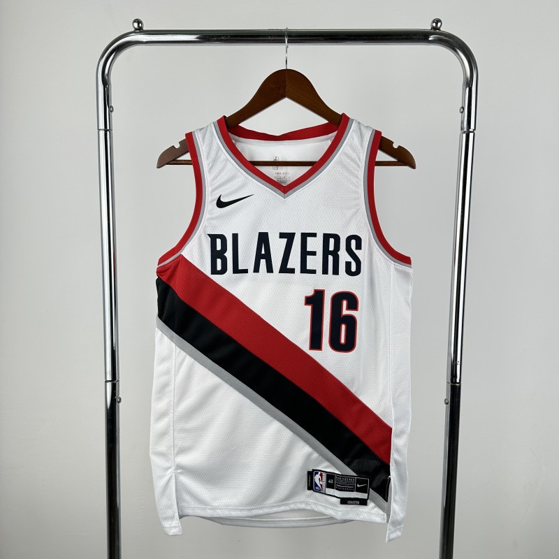 22-23 Trail Blazers YANG #16 White Top Quality Hot Pressing NBA Jersey