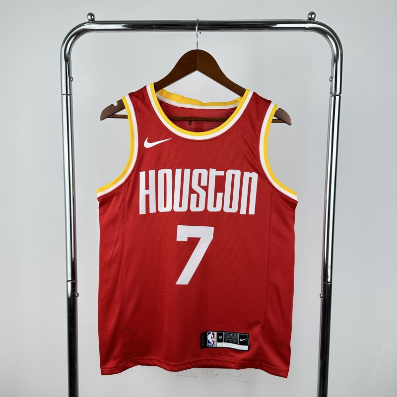 ROCKETS DURANT #7 Red Retro Top Quality Hot Pressing NBA Jersey