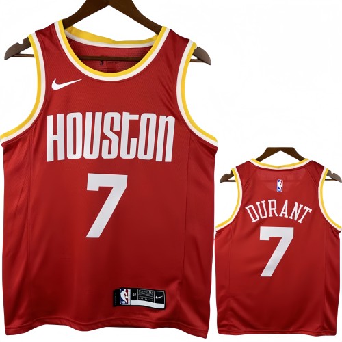 ROCKETS DURANT #7 Red Retro Top Quality Hot Pressing NBA Jersey