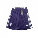 2025-26  Mens Manchester United AWAY Purple Shorts Pants