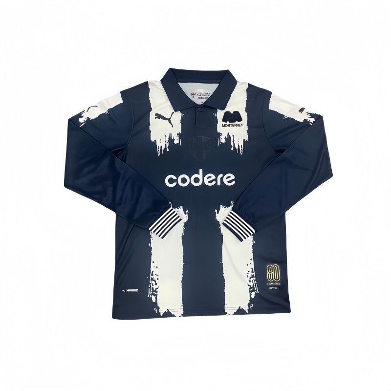 2025-26 Mens Monterrey  Home  Long Sleeve  Soccer Jersey