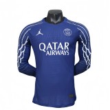 2024-25 Mens PSG Fourth away  blue Player Long sleeve Soccer Jersey