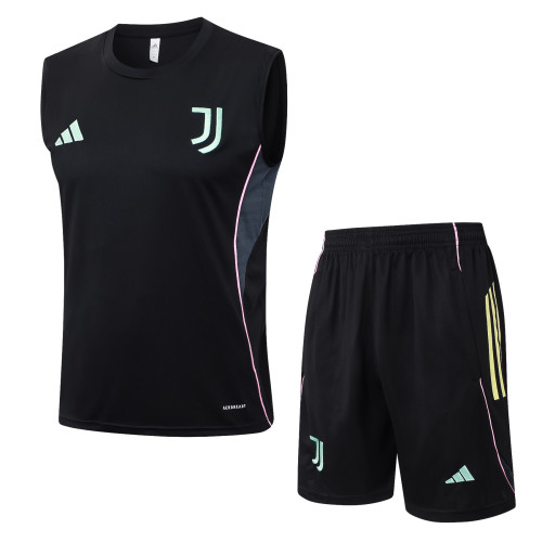 2025-26 Mens Juventus black vest Short  training suit