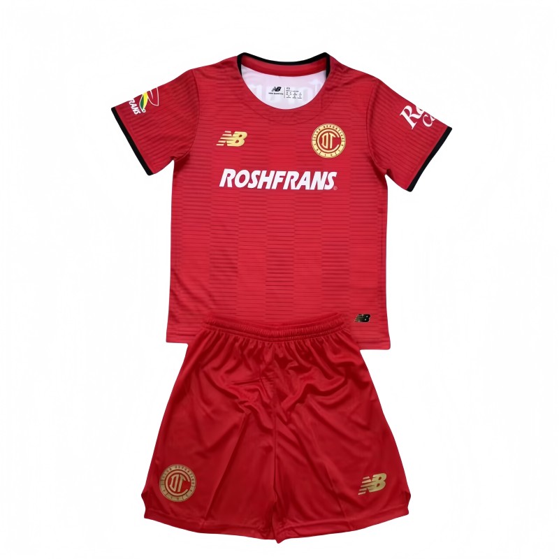 2025-26 KIDS Toluca home red soccer jersey