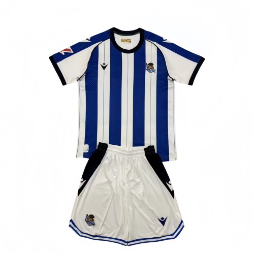 2025-26 Kids  Real Sociedad home soccer jersey