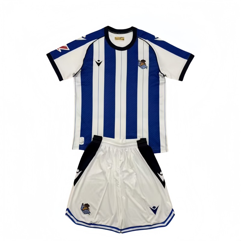 2025-26 Kids  Real Sociedad home soccer jersey