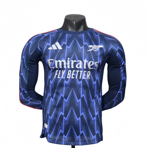 2025-26  Mens Arsenal away blue Player version Long sleeve  Jersey