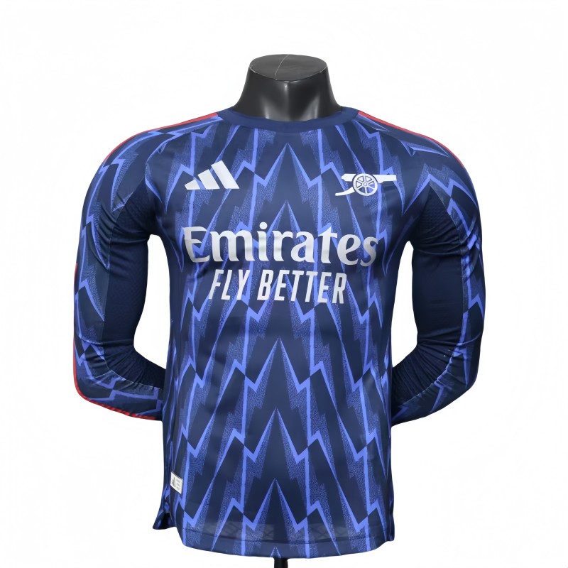 2025-26  Mens Arsenal away blue Player version Long sleeve  Jersey