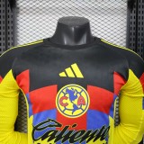 2025-26 Mens Club America yellow home Player Long Sleeve Jersey