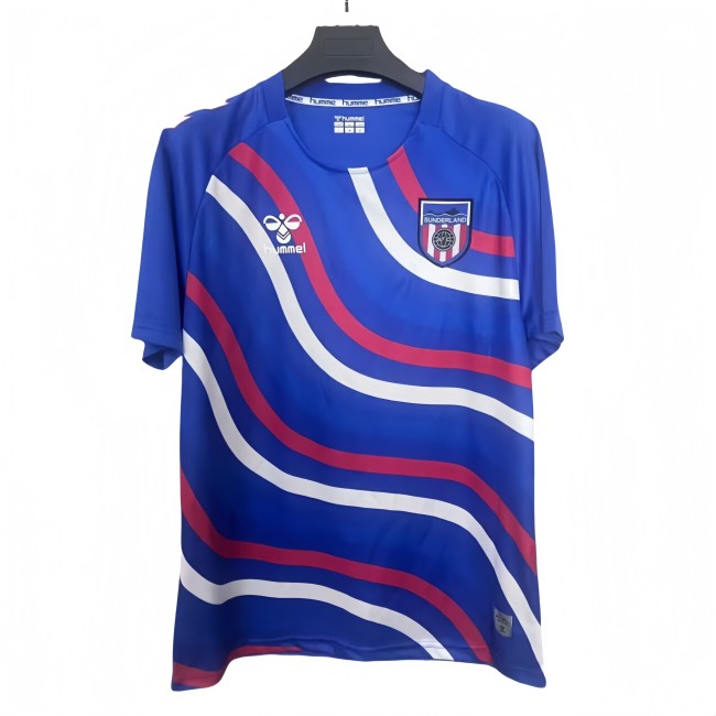 2025-26 Mens Sunderland Pre match blue Fans Soccer Jersey