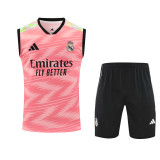 2025-26 Mens Real Madrid pink vest Training Short Suit
