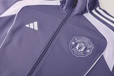 2025-26 Mens Manchester United Purple Jacket  Training Suit