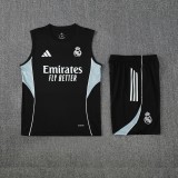 2025-26 Mens Real Madrid black vest Training Short Suit