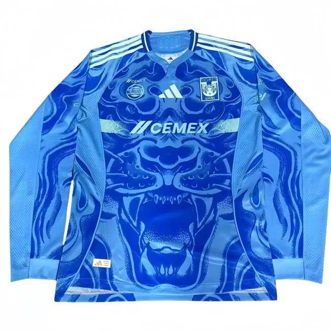 2025-26 Mens Tigres UANL  blue Player version Long sleeve soccer jersey