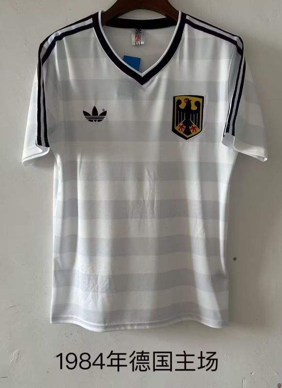 1984 Germany Home White Retro Soccer Jersey
