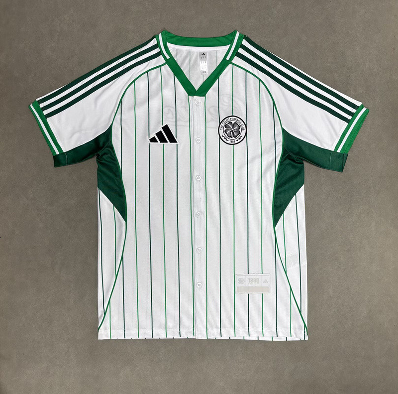 2025-26 Mens Celtic white  baseball uniform Jersey