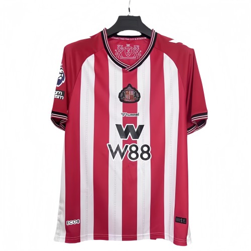 2025-26 Mens Sunderland home Red and white Fans Soccer Jersey