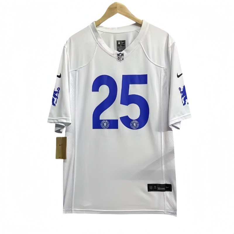 2025-26 Mens Chelsea white 25#  baseball uniform Jersey