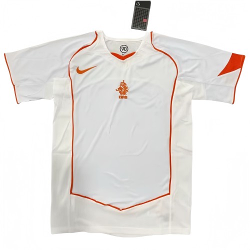 2004 Mens Netherlands Away white Retro Jersey