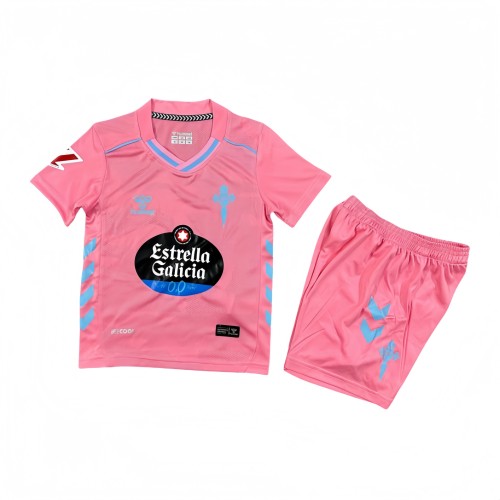 2025-26 Kids Celta Third away  pink soccer Jersey