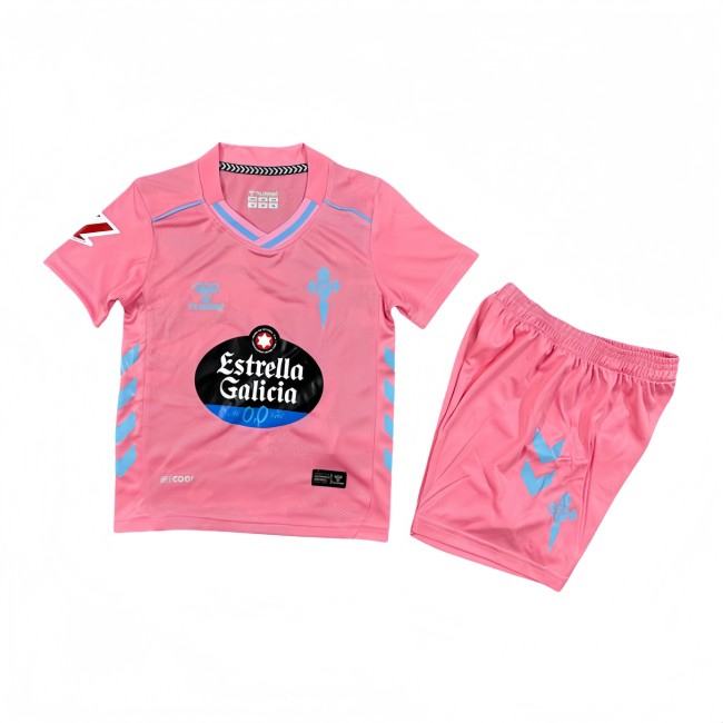 2025-26 Kids Celta Third away  pink soccer Jersey