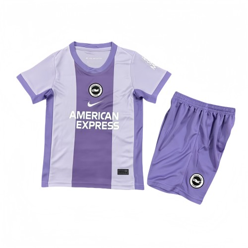 2025-26 Kids Brighton away  purple Soccer Jersey