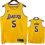 2023 Lakers AYTON #5 Yellow Top Quality Hot Pressing NBA Jersey