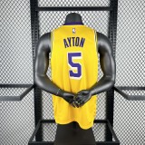 2023 Lakers AYTON #5 Yellow Top Quality Hot Pressing NBA Jersey