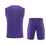 2025-26 Mens Real Madrid Purple vest Training Short Suit