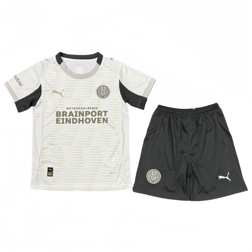 2025/26 Kids Eindhoven Third away white soccer jersey