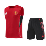 2025-26 Mens Manchester United red Vest Short traning suit