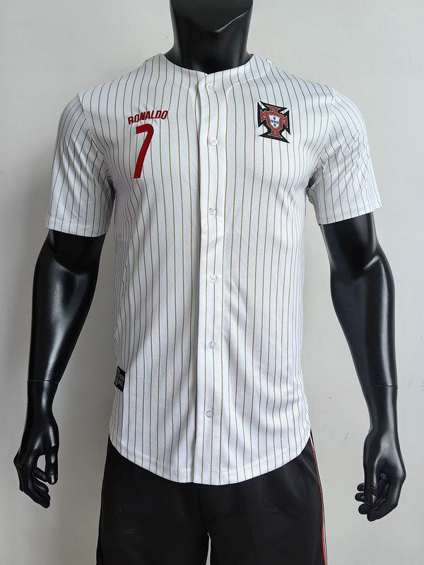 2025-26  Mens Portugal white baseball uniform jersey