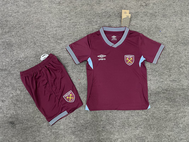 2025-26 Kids  West Ham United home soccer Jersey