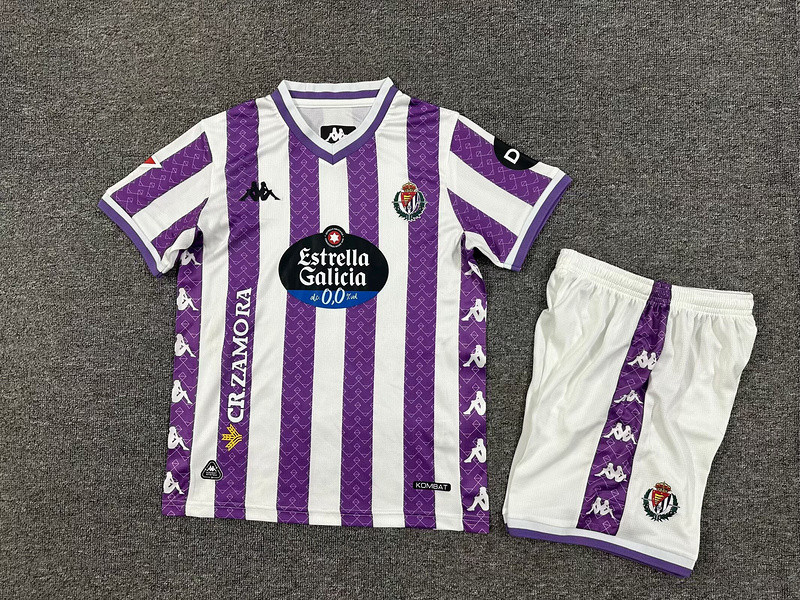 2025-26 Kids Valladolid  home Purple White soccer jersey