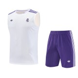 2025-26 Mens Real Madrid white vest Training Short Suit