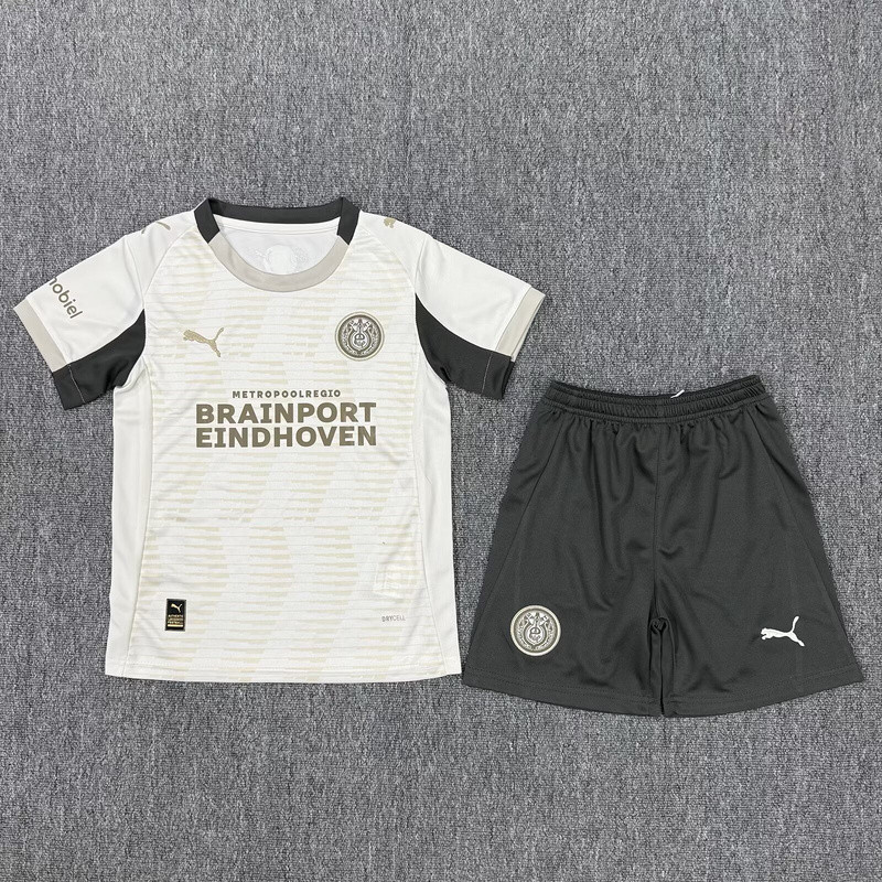 2025/26 Kids Eindhoven Third away white soccer jersey