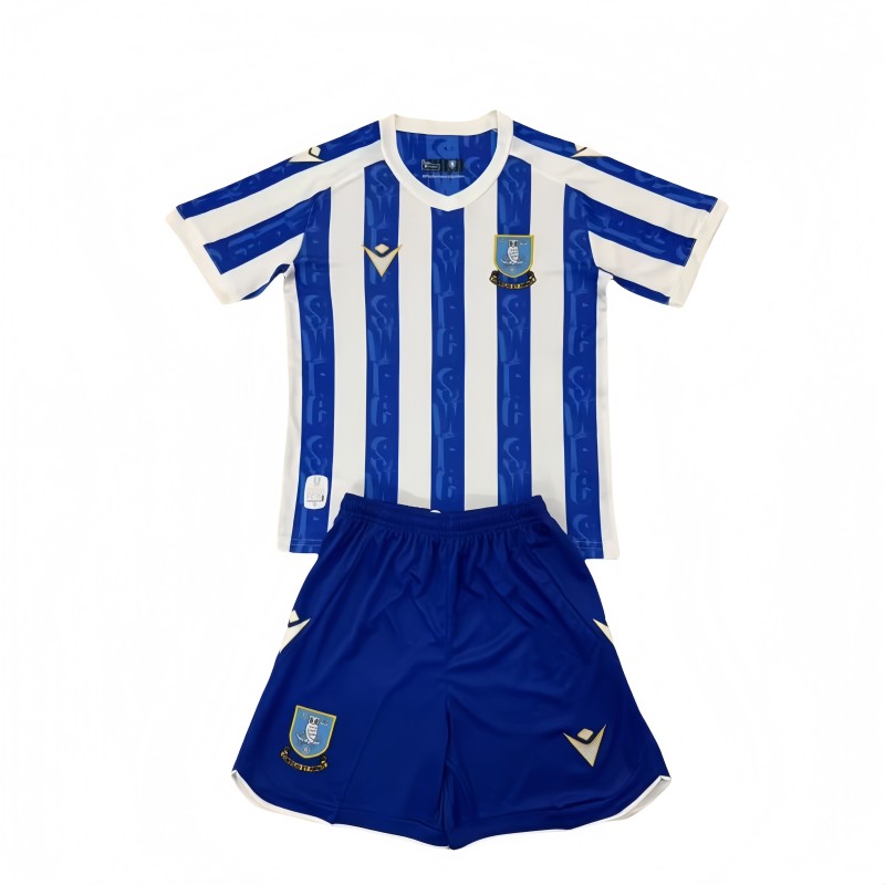 2025-26 Kids  Sheffield Wednesday   home blue white soccer jersey