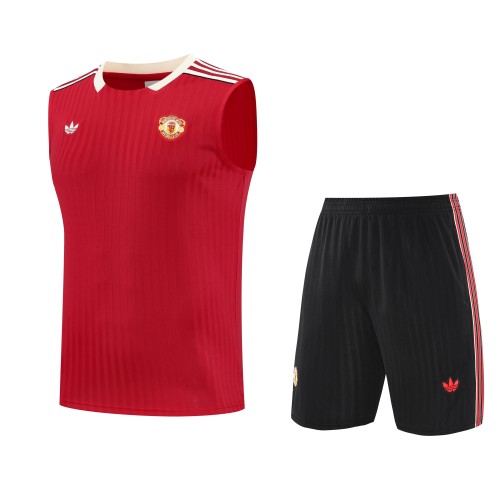 2025-26 Mens Manchester United red vest Short traning suit